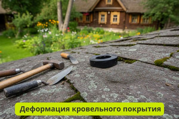 Деформация кровельного покрытия фото